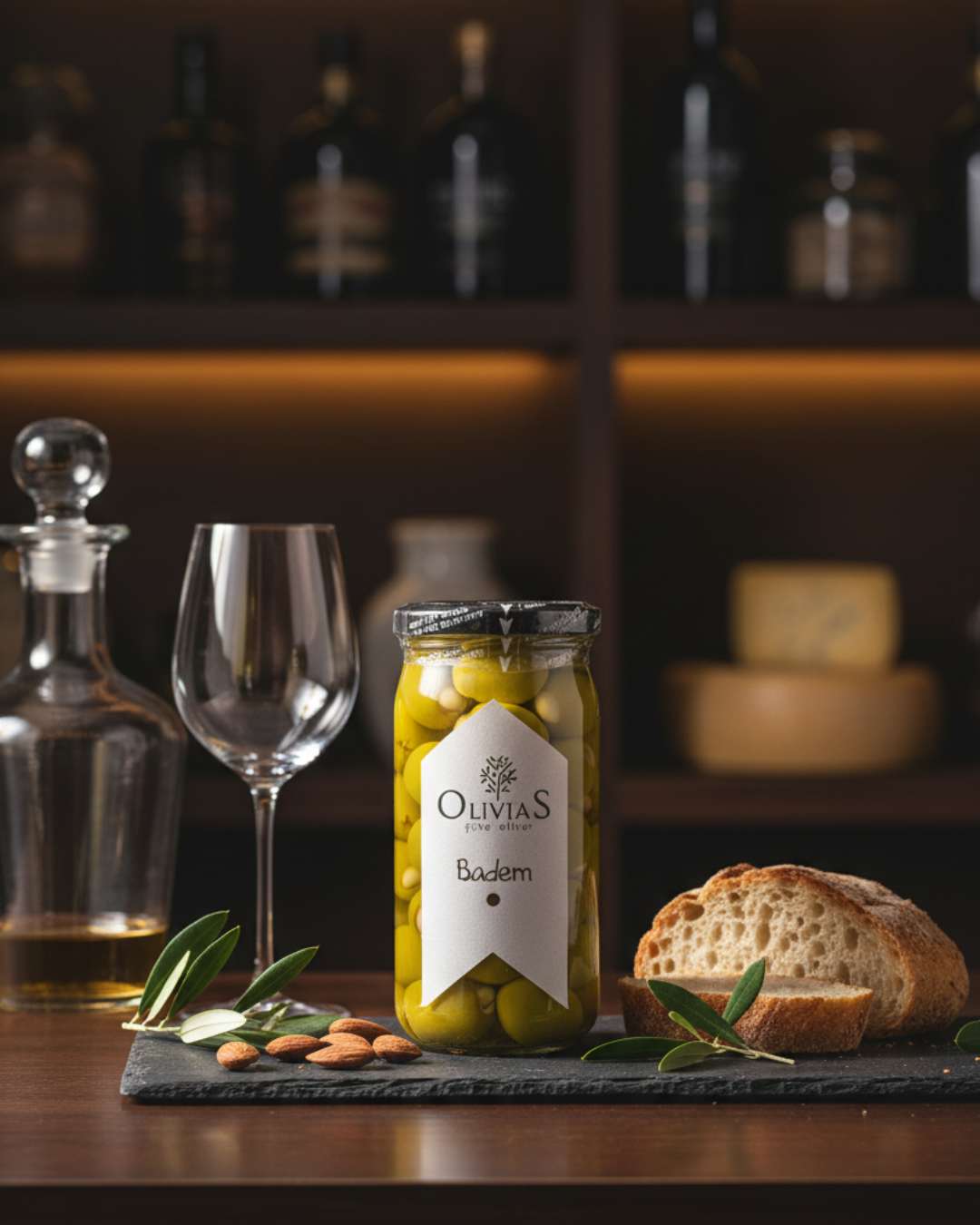 Olivias Badem Dolgulu Zeytin 370 CC – Olivias Fine Olives